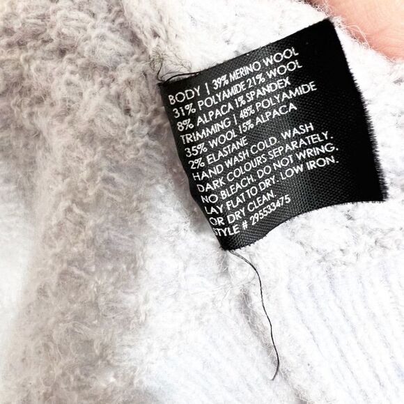 CLUB MONACO SWEATER WOOL ALPACA BLEND LOOSE KNIT GRAY WOMENS SMALL - Picture 3 of 6